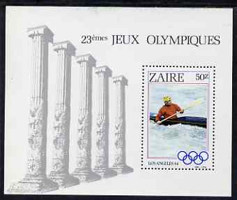 Zaire 1984 Los Angeles Olympic Games - Canoeing perf m/sheet unmounted mint SG MS 1200, stamps on olympics, stamps on canoeing