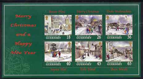 Guernsey 2000 Christmas - Churches perf sheetlet containing set of 6 values unmounted mint, SG 877-82, stamps on christmas, stamps on churches