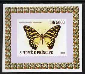 St Thomas & Prince Islands 2008 Butterflies individual imperf deluxe sheet #2 unmounted mint. Note this item is privately produced and is offered purely on its thematic appeal, stamps on butterflies