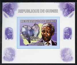 Guinea - Conakry 2006 The Humanitarians - Nelson Mandela individual imperf deluxe sheet with The Pope & Gandhi in margins, unmounted mint. Note this item is privately produced and is offered purely on its thematic appeal similar to Yv 333, stamps on personalities, stamps on pope, stamps on gandhi, stamps on mandela, stamps on nobel, stamps on butterflies, stamps on personalities, stamps on mandela, stamps on nobel, stamps on peace, stamps on racism, stamps on human rights