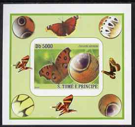 St Thomas & Prince Islands 2008 Butterflies individual imperf deluxe sheet #9 unmounted mint. Note this item is privately produced and is offered purely on its thematic appeal, stamps on butterflies