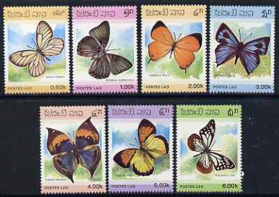 Laos 1986 Butterflies complete set of 7 unmounted mint, SG 883-89*, stamps on , stamps on  stamps on butterflies