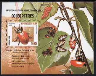 Benin 2000 Insects (Bangkok 2000 Stamp Exhibition) perf m/sheet unmounted mint, stamps on insects, stamps on stamp exhibitions
