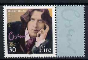 Ireland 2000 Oscar Wilde 30p (38c) with se-tenant label, unmounted mint, SG 1309, stamps on personalities, stamps on literature, stamps on oscar wilde, stamps on masonics, stamps on masonry