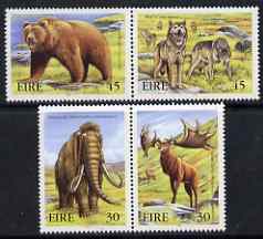 Ireland 1999 Extinct Irish Animals (Mammoth, Giant Deer,Wolves & Brown Bear) set of 4 in 2 x se tenant pairs unmounted mint, SG 1270a & 1272a, stamps on animals, stamps on mammoth, stamps on wolves, stamps on wolf, stamps on deer, stamps on bears, stamps on 