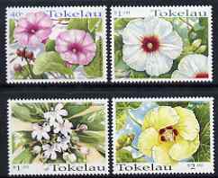 Tokelau 1998 Tropical Flowers set of 4 unmounted mint, SG 283-86, stamps on flowers, stamps on 