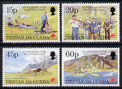 Tristan da Cunha 1995 50th Anniversary or End of Second World War set of 4 unmounted mint, SG 580-83, stamps on militaria, stamps on ships, stamps on communications, stamps on weather, stamps on  ww2 , stamps on 