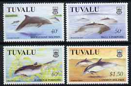 Tuvalu 1998 Dolphins and porpoises set of 4 unmounted mint, SG 813-16, stamps on marine life, stamps on dolphins