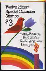 United States 1988 Greetings $3 booklet unmounted mint, SG SB136, stamps on birds, stamps on flowers, stamps on rainbows