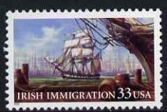 United States 1998 Irish Immigration 33c unmounted mint, SG3570, stamps on ships