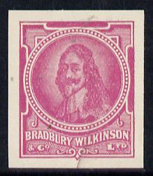 Cinderella - Great Britain Bradbury Wilkinson King Charles I imperf essay stamp in mauve on ungummed paper, stamps on , stamps on  stamps on royalty      cinderella, stamps on  stamps on scots, stamps on  stamps on scotland