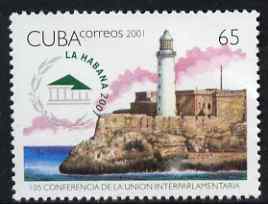 Cuba 2001 Inter-Parliamentary Union (Lighthouse) unmounted mint, SG 4480, stamps on constitutions, stamps on lighthouses