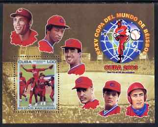 Cuba 2003 Baseball World Cup Championship perf m/sheet unmounted mint SG MS 4704, stamps on , stamps on  stamps on sport, stamps on  stamps on baseball