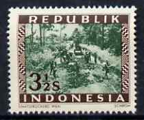 Indonesia 1948-49 perforated 3.5s produced by the Revolutionary Government (inscribed Republik) showing Road Construction, prepared for postal use but not issued, unmount..., stamps on roads