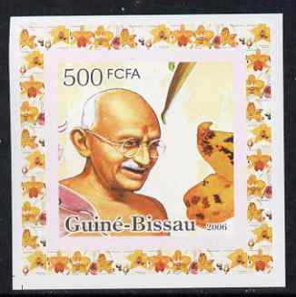 Guinea - Bissau 2006 Mahatma Gandhi #1 individual imperf deluxe sheet unmounted mint. Note this item is privately produced and is offered purely on its thematic appeal, stamps on personalities, stamps on gandhi, stamps on constitutions