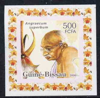 Guinea - Bissau 2006 Mahatma Gandhi #4 individual imperf deluxe sheet unmounted mint. Note this item is privately produced and is offered purely on its thematic appeal, stamps on , stamps on  stamps on personalities, stamps on  stamps on gandhi, stamps on  stamps on constitutions