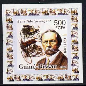 Guinea - Bissau 2006 Great Inventors #3 - Karl Benz & Car individual imperf deluxe sheet unmounted mint, stamps on personalities, stamps on inventions, stamps on cars