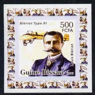 Guinea - Bissau 2006 Great Inventors #4 - Louis Bleriot & Type XI plane individual imperf deluxe sheet unmounted mint. Note this item is privately produced and is offered..., stamps on personalities, stamps on inventions, stamps on aviation