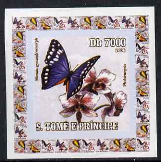 St Thomas & Prince Islands 2006 Orchids & Butterflies #3 individual imperf deluxe sheet unmounted mint. Note this item is privately produced and is offered purely on its thematic appeal, stamps on , stamps on  stamps on orchids, stamps on  stamps on flowers, stamps on  stamps on butterfles