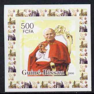 Guinea - Bissau 2006 The Pope #1 individual imperf deluxe sheet unmounted mint. Note this item is privately produced and is offered purely on its thematic appeal, stamps on personalities, stamps on pope, stamps on religion, stamps on popes