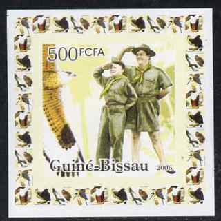 Guinea - Bissau 2006 Scouts & Birds of Prey #3 individual imperf deluxe sheet unmounted mint. Note this item is privately produced and is offered purely on its thematic appeal, stamps on scouts, stamps on birds, stamps on birds of prey