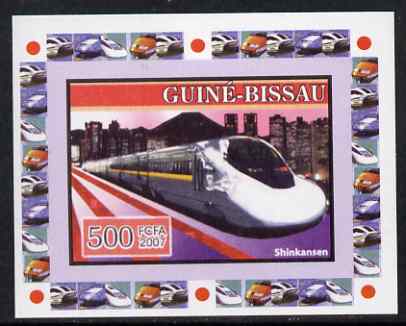 Guinea - Bissau 2007 High Speed Trains #1 - Shinkansen individual imperf deluxe sheet unmounted mint, stamps on railways