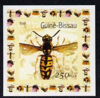 Guinea - Bissau 2001 Bees #1 individual imperf deluxe sheet unmounted mint. Note this item is privately produced and is offered purely on its thematic appeal, stamps on , stamps on  stamps on bees, stamps on  stamps on honey, stamps on  stamps on insects