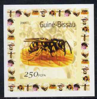 Guinea - Bissau 2001 Bees #2 individual imperf deluxe sheet unmounted mint. Note this item is privately produced and is offered purely on its thematic appeal, stamps on bees, stamps on honey, stamps on insects