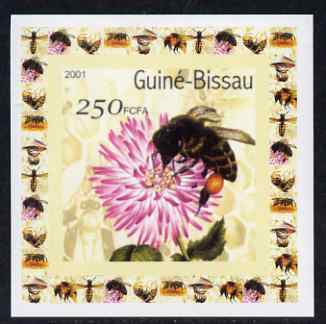 Guinea - Bissau 2001 Bees #4 individual imperf deluxe sheet unmounted mint. Note this item is privately produced and is offered purely on its thematic appeal, stamps on bees, stamps on honey, stamps on insects