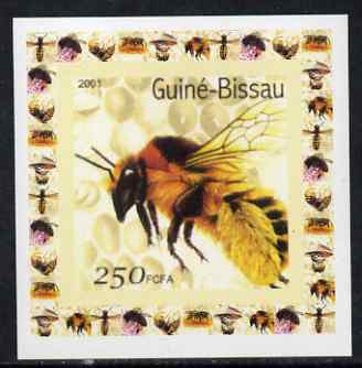Guinea - Bissau 2001 Bees #5 individual imperf deluxe sheet unmounted mint. Note this item is privately produced and is offered purely on its thematic appeal, stamps on bees, stamps on honey, stamps on insects