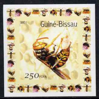 Guinea - Bissau 2001 Bees #6 individual imperf deluxe sheet unmounted mint. Note this item is privately produced and is offered purely on its thematic appeal, stamps on bees, stamps on honey, stamps on insects