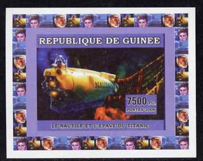Guinea - Bissau 2006 Submarines #4 - Nautilus & Titanic individual imperf deluxe sheet unmounted mint. Note this item is privately produced and is offered purely on its t..., stamps on ships, stamps on submarines, stamps on titanic, stamps on shipwrecks