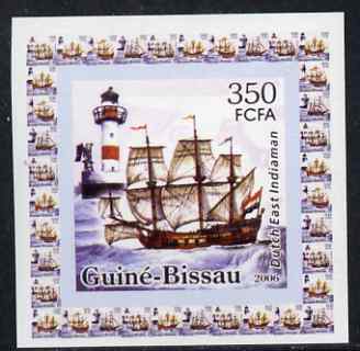 Guinea - Bissau 2006 Ships & Lighthouses #1 - Dutch East Indiaman individual imperf deluxe sheet unmounted mint. Note this item is privately produced and is offered purely on its thematic appeal, stamps on ships, stamps on lighthouses