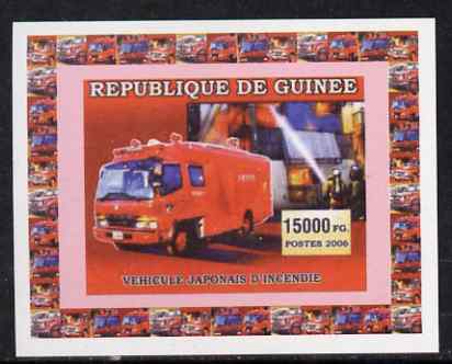 Guinea - Conakry 2006 Japanese Fire Engines #2 individual imperf deluxe sheet unmounted mint. Note this item is privately produced and is offered purely on its thematic appeal, stamps on , stamps on  stamps on fire