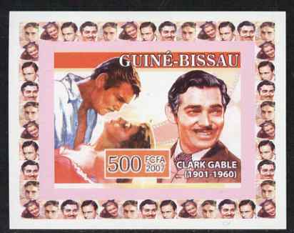 Guinea - Bissau 2007 Cinema Stars #3 - Clark Gable individual imperf deluxe sheet unmounted mint. Note this item is privately produced and is offered purely on its thematic appeal, stamps on personalities, stamps on films, stamps on cinema, stamps on movies, stamps on 