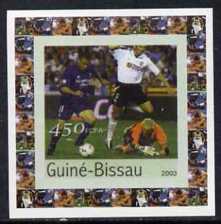 Guinea - Bissau 2003 Athens Olympic Games #1 - Football individual imperf deluxe sheet unmounted mint as Mi 2064, stamps on sport, stamps on olympics, stamps on football
