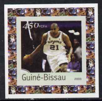 Guinea - Bissau 2003 Athens Olympic Games #4 - Basketball individual imperf deluxe sheet unmounted mint as Mi 2067, stamps on sport, stamps on olympics, stamps on basketball