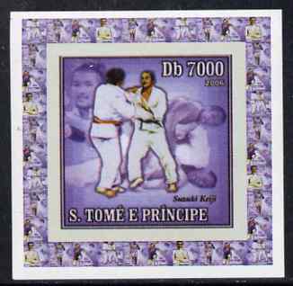 St Thomas & Prince Islands 2006 Olympic Gold Medalists #3 - Susuki  Keiji (Judo) individual imperf deluxe sheet unmounted mint. Note this item is privately produced and is offered purely on its thematic appeal , stamps on sport, stamps on olympics, stamps on personalities, stamps on judo, stamps on martial arts