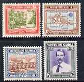 Samoa 1939 25th Anniversary set of 4 unmounted mint, SG 195-8, stamps on maps, stamps on tourism, stamps on personalities, stamps on stevenson, stamps on literature, stamps on scots, stamps on scotland, stamps on dances, stamps on dancing