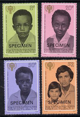 St Vincent 1979 Int Year of the Child set of 4 optd Specimen unmounted mint, as SG 570-73*, stamps on children, stamps on  iyc , stamps on 
