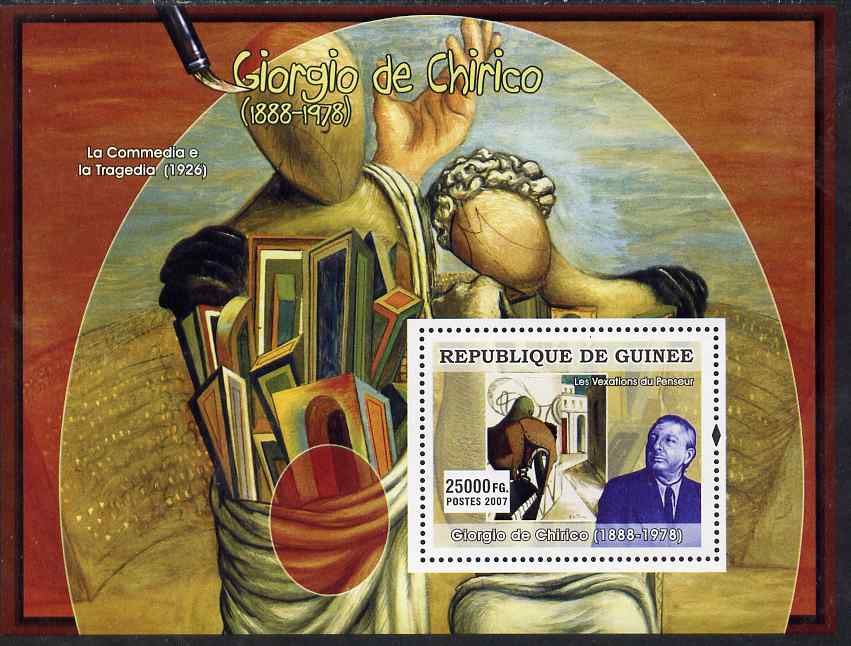 Guinea - Conakry 2007 Italian Painters (Giorgio de Chirico) perf souvenir sheet unmounted mint, stamps on , stamps on  stamps on arts, stamps on  stamps on personalities, stamps on  stamps on chirico