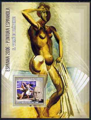 St Thomas & Prince Islands 2006 Spanish Painters (Picasso) perf souvenir sheet unmounted mint, Mi BL 530, stamps on arts, stamps on personalities, stamps on picasso, stamps on nudes