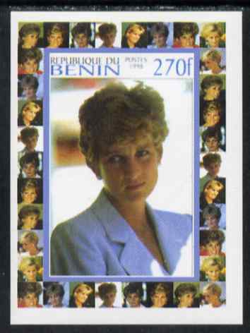 Benin 1998 Princess Diana Memoriam #4 - 270f individual imperf deluxe sheet unmounted mint. Note this item is privately produced and is offered purely on its thematic appeal, stamps on diana, stamps on royalty