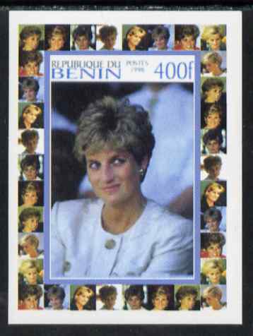 Benin 1998 Princess Diana Memoriam #6 - 400f individual imperf deluxe sheet unmounted mint. Note this item is privately produced and is offered purely on its thematic app..., stamps on diana, stamps on royalty