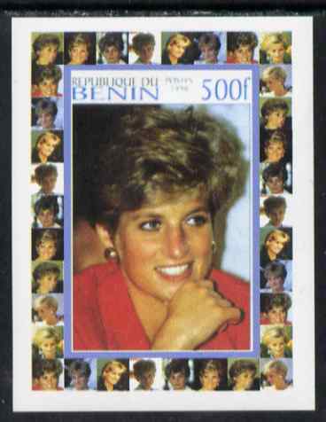 Benin 1998 Princess Diana Memoriam #7 - 500f individual imperf deluxe sheet unmounted mint, stamps on , stamps on  stamps on diana, stamps on  stamps on royalty