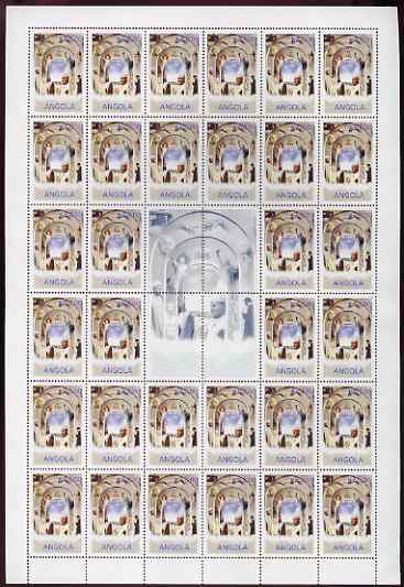 Angola 2000 Pope John Paul II perf sheet containing 32 values plus central label unmounted mint, stamps on , stamps on  stamps on personalities, stamps on  stamps on popes, stamps on  stamps on religion, stamps on  stamps on 