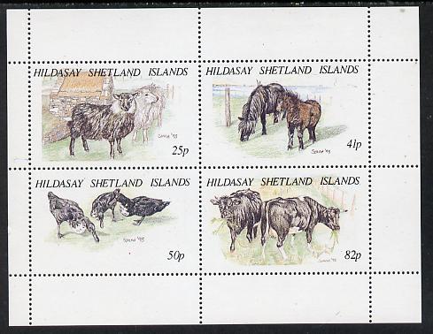 Shetland Islands 1995 Animals perf set of 4 (face value \A31.98) unmounted mint, stamps on animals