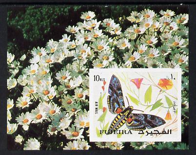 Fujeira 1972 Butterflies imperf m/sheet unmounted mint (Mi BL 134B), stamps on butterflies