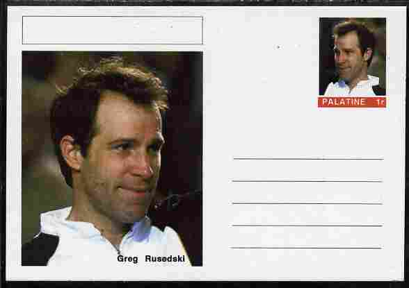 Palatine (Fantasy) Personalities - Greg Rusedski (tennis) postal stationery card unused and fine, stamps on personalities, stamps on sport, stamps on tennis