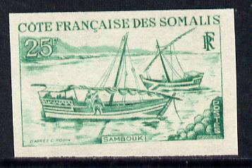 French Somali Coast 1964 Local Dhows 25f (Sambuk) Imperf colour trial proof (several different colours  available but price is for ONE) as SG 477 unmounted mint, stamps on ships